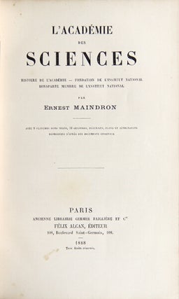 Item #25110 L'Académie des sciences. Histoire de l'Académie, fondation de l'Institut national...