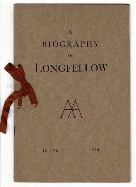 Item #25239 A critical and biographical sketch of Longfellow. ALBERT ANDERSON.