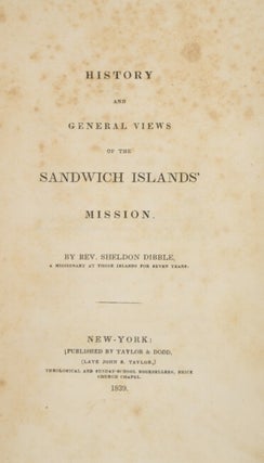 History and general views of the Sandwich Islands' mission