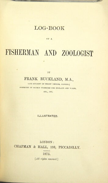 Item #25818 Log-book of a fisherman and a zoologist. Frank Buckland.
