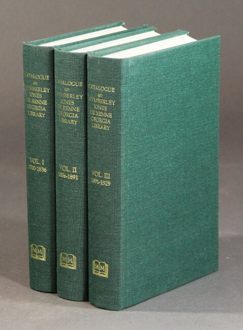 Item #26374 Catalogue of the Wymberley Jones De Renne Georgia Library at Wormsloe, Isle of Hope Near Savannah, Georgia. AZALEA CLIZBEE.