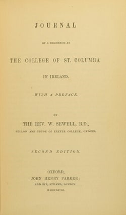 Journal of a residence at the College of St. Columba in Ireland. Second edition.