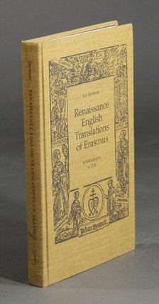 Item #27211 Renaissance English translations of Erasmus. A bibliography to 1700. E. J. DEVEREUX