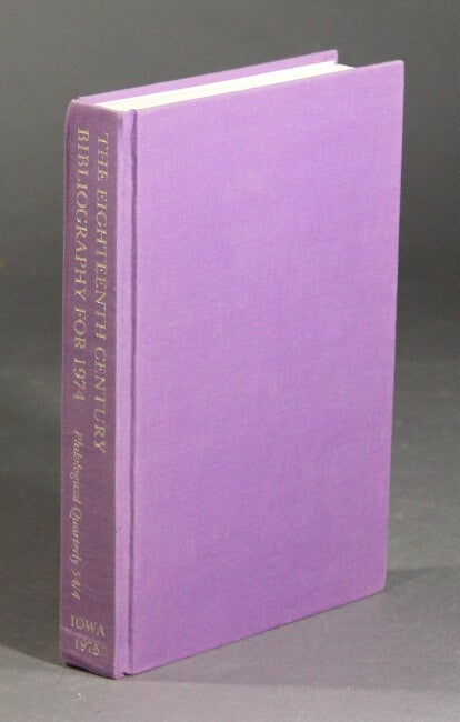 Item #27247 The eighteenth century. A current bibliography for 1974. ROBERT R. ALLEN.