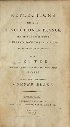 Item #27289 Reflections on the revolution in France, and on the proceedings in certain societies...