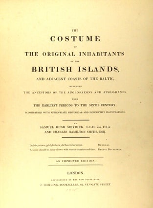 The costume of the original inhabitants of the British Islands.