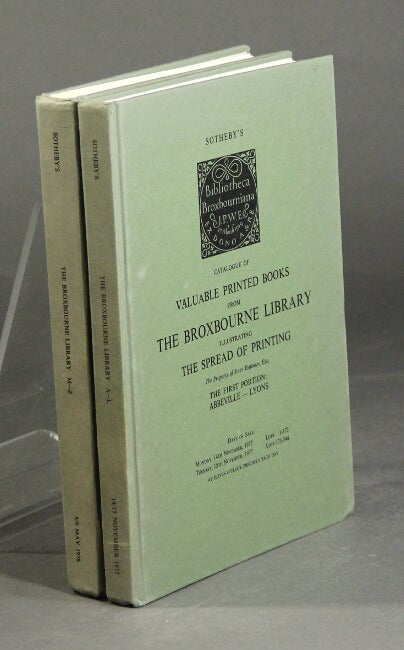 Item #27929 Catalogue of valuable printed books from the Broxbourne Library illustrating the spread of printing.