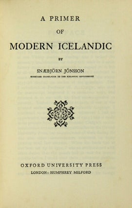 A primer of modern Icelandic.