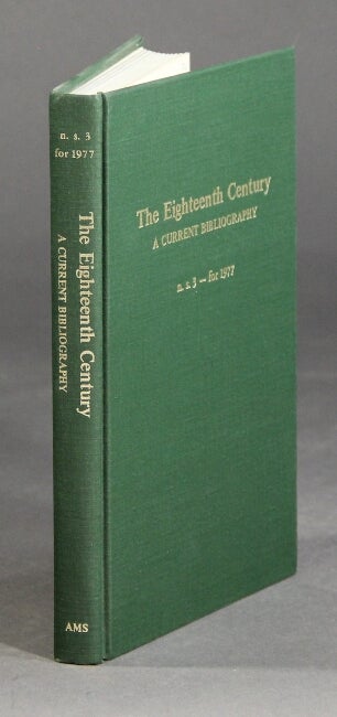 Item #28662 The eighteenth century: a current bibliography. n. s. 3 - for 1977. ROBERT R. ALLEN.