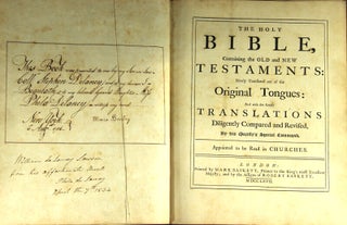 The Holy Bible, containing the Old and New Testaments: newly translated out of original tongues: and with the former translations diligently repaired and revised..