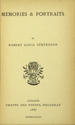 Item #29657 Memories and portraits. ROBERT LOUIS STEVENSON