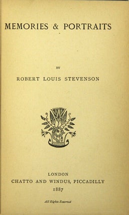 Item #29659 Memories and portraits. ROBERT LOUIS STEVENSON