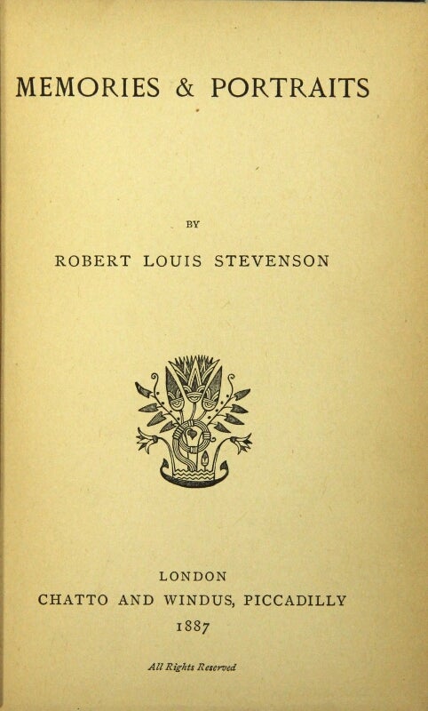 Item #29659 Memories and portraits. ROBERT LOUIS STEVENSON.