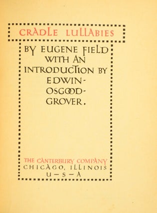 Cradle lullabies ... with an introduction by Edwin Osgood-Grover