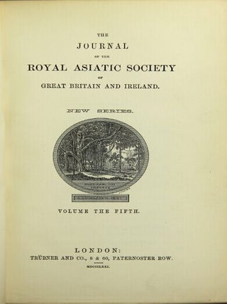 Item #30171 Proverbia Communia Syriaca. As contained in The Journal of the Royal Asiatic Society...