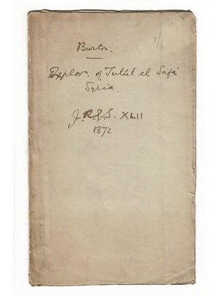 Item #30197 Notes on an exploration of the Tulúl El Safá, the volcanic region east of Damascus,...