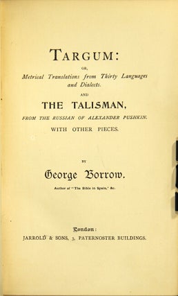 Item #30289 Targum, or, metrical translations from thirty languages and dialects. And The...