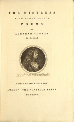 The mistress with other select poems of... 1618-1667.