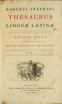 Thesaurus linguae Latinae. Editio nova prioribus multo auctio et emandatior