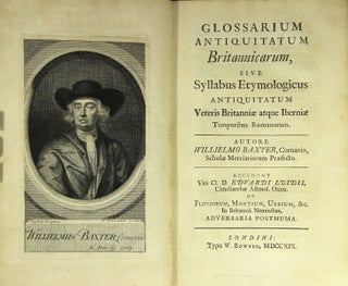 Item #30822 Glossarium antiquitatum Britannicarum, sive syllabus etymologicus antiquitatum...