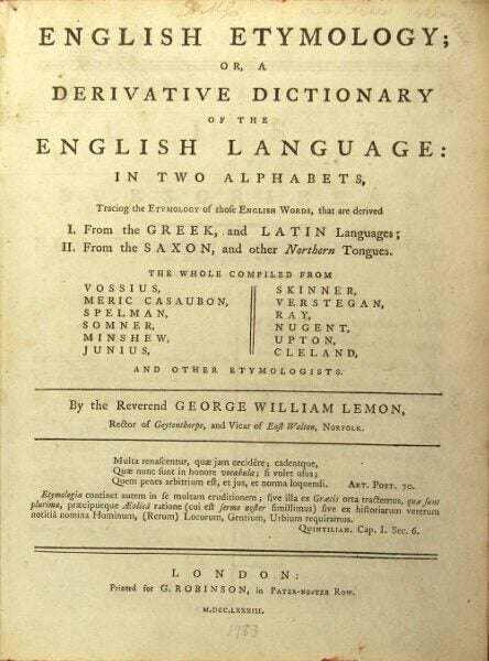 English etymology; or, a derivative dictionary of the English language ...