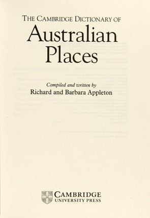 The Cambridge dictionary of Australian places