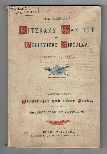 Item #31352 The American literary gazette and publishers' circular ... A complete list of illustrated and other books, suitable for presentation and rewards