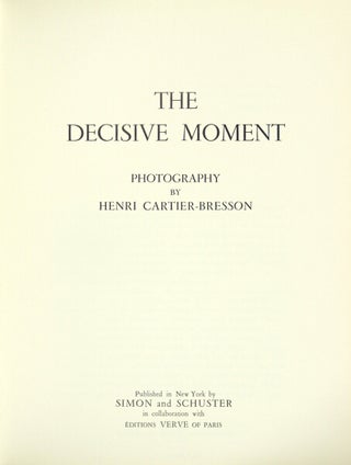Item #31664 The decisive moment. Henri Cartier-Bresson