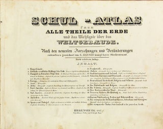 Item #31843 Schul-atlas über alle theile der erde und das Wichtigste über das weltgebæude. G....