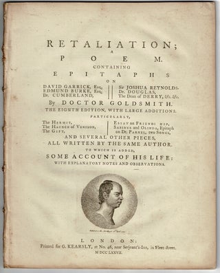 Item #32406 Retaliation; a poem. Containing epitaphs on David Garrick ... Edmund Burke ... Dr....