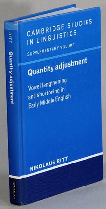 Item #32529 Quantity adjustment: vowel lengthening and shortening in early middle English....