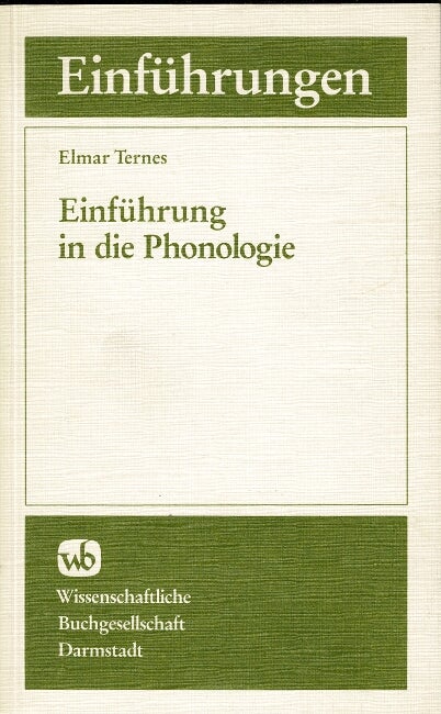 Item #32637 Einführung in die Phonologie. Elmar Ternes.