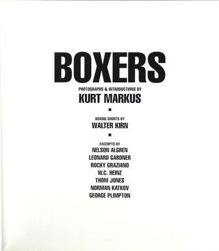 Boxers ... Boxing shorts by Walter Kirn. Excerpts by Nelson Algren, Leonard Gardner, Rocky Graziano [et al.]