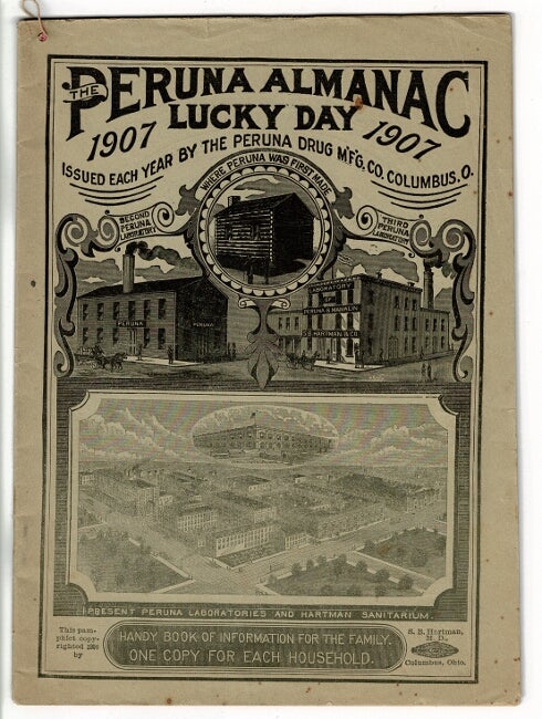 Item #33531 Peruna almanac lucky day 1907. Peruna Drug Manufacturing Company.
