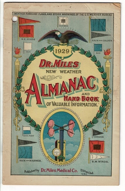 Item #33630 Dr. Miles new weather almanac and hand book of valuable information 1929