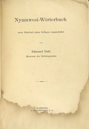 Nyamwesi-wörterbuch, unter mitarbeit seiner kollegen ausgearbeitet