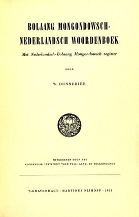 Bolaang Mongondowsch-Nederlandsch woordenboek met Nederlandsch-Bolaang Mongondowsch register