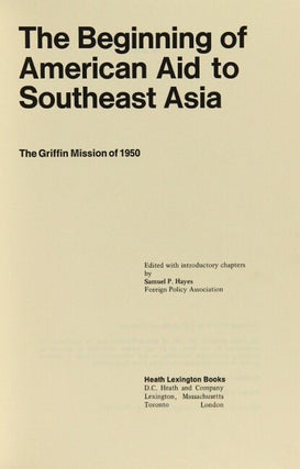 The beginning of American aid in Southeast Asia: the Griffin mission of 1950