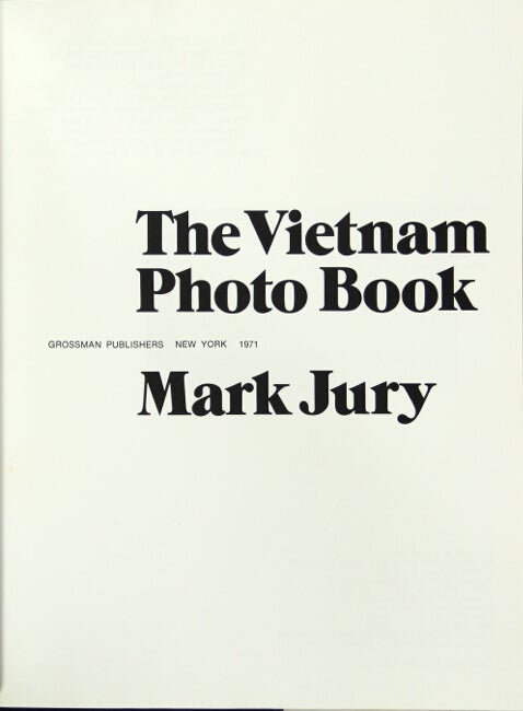 Item #35361 The Vietnam photo book. Mark Jury.