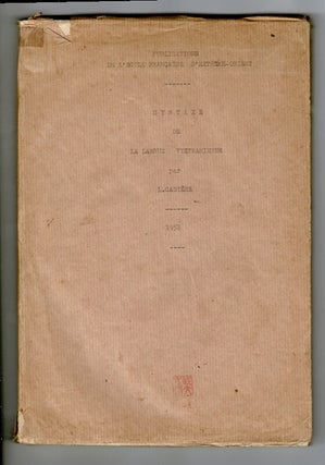 Item #35792 Syntaxe de la langue viêtnamienne. L. Cadière