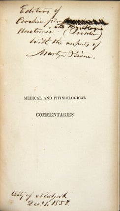 Item #36079 Medical and physiological commentaries. Martyn Paine