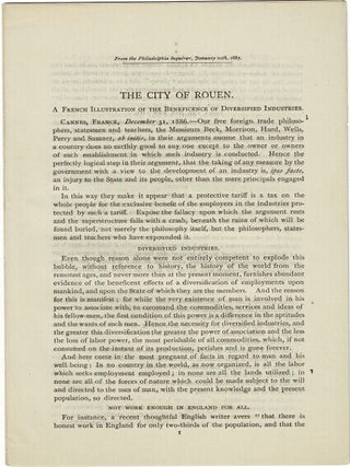 Item #36327 The City of Rouen. A French illustration of the beneficence of diversified...
