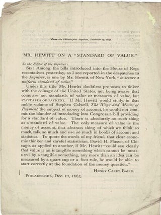 Item #36336 The late Lord Overstone. His connection with the present banking system of England....