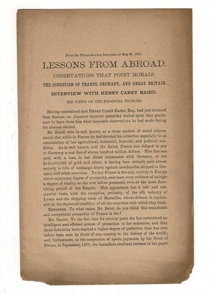 Item #36874 Lessons from abroad. Observations that point morals. The condition of France,...