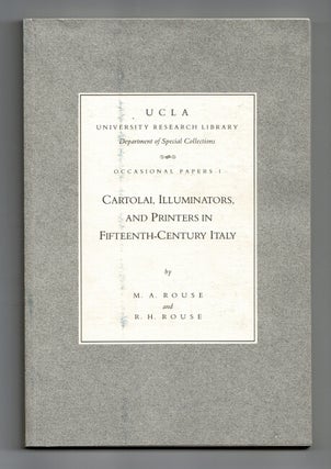 Item #37255 Cartolai, illuminators, and printers in fifteenth-century Italy: the evidence of the...