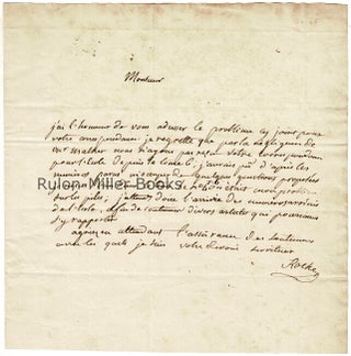 Item #3747 One-page autograph note signed to Adolphe Quetelet (1799-1874, Belgian physicist,...