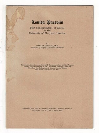 Item #37606 Louisa Parsons, first superintendent of nurses in the University of Maryland...