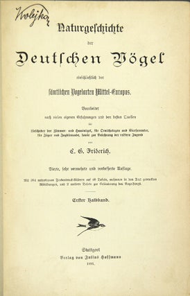 Item #3778 Natur-Geschichte der Deutschen Vogel. C. G. FRIDERICH