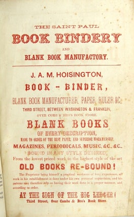 Commercial advertiser directory, for Saint Anthony and Minneapolis; to which is added a business directory, 1859-1860. H.E. Chamberlain, publisher