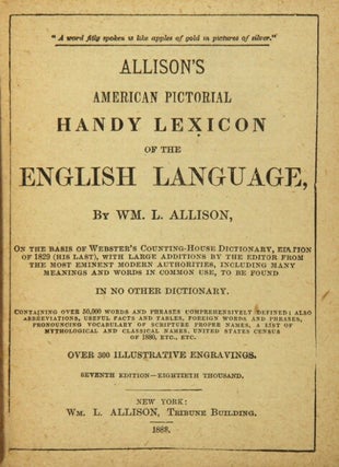 Allison's American pictorial handy lexicon of the English language...Over 300 illustrative engravings